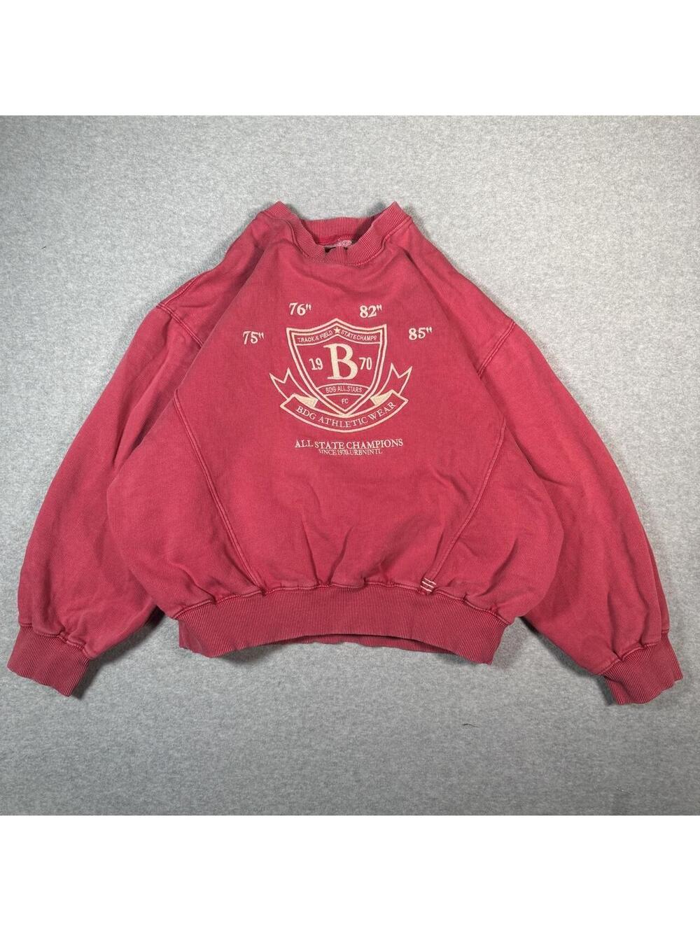 Y2K red BDG college Spellout Crewneck